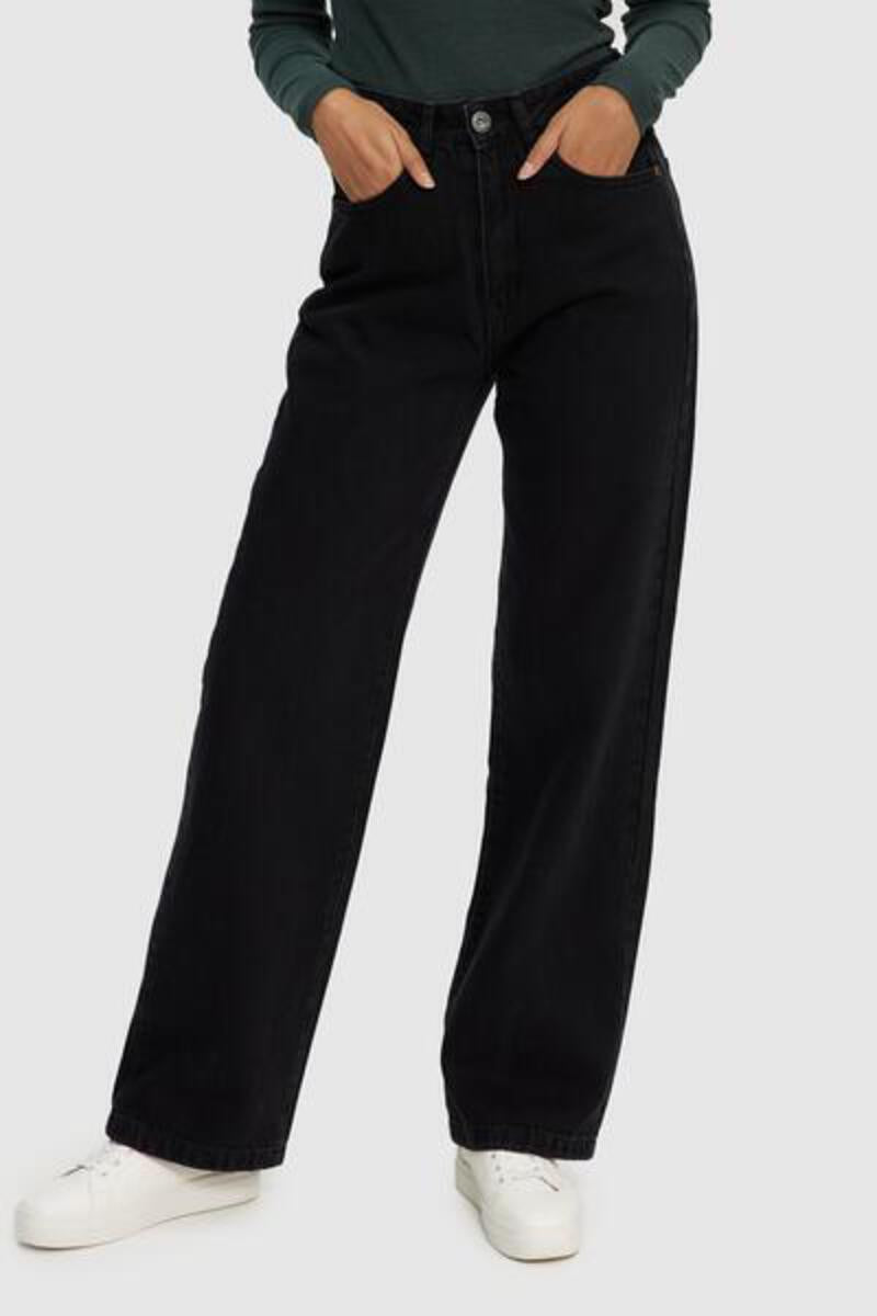 Tall Washed Black Wide Leg Denim