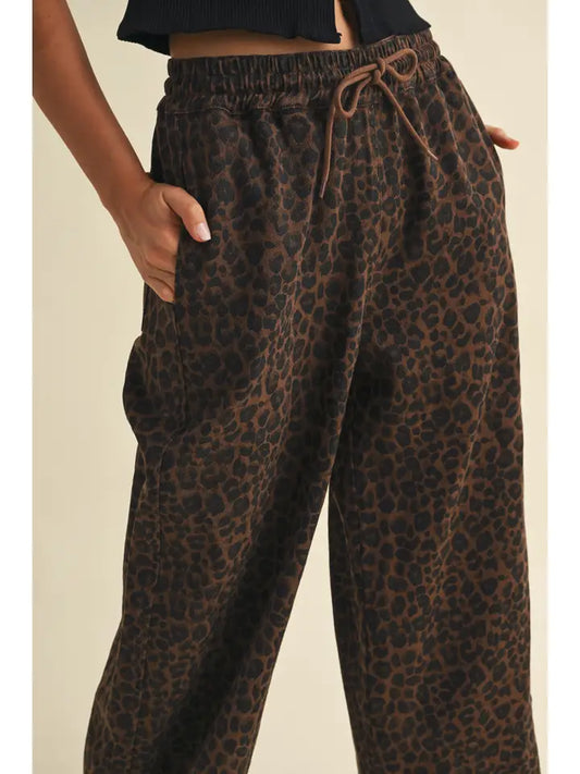Molly Leopard Denim Jogger