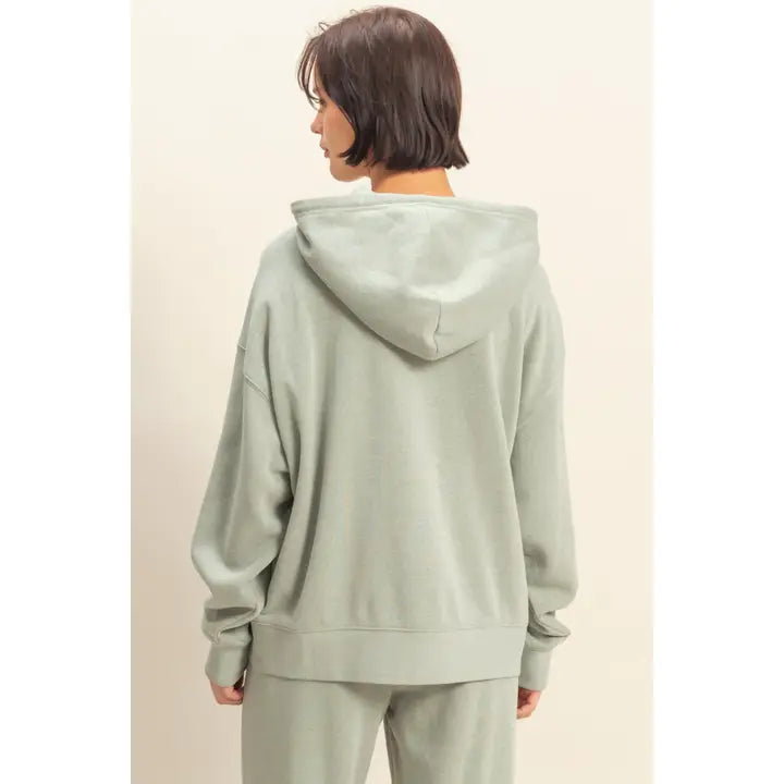 Sage Drop Shoulder Hoodie