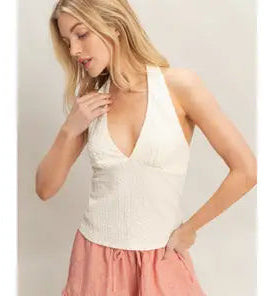 Sally Textured Halter Top