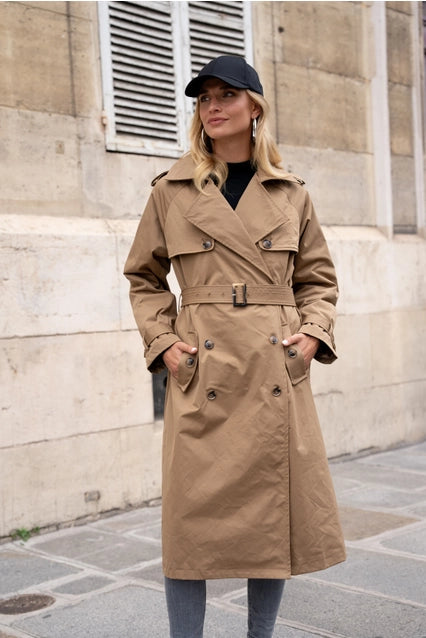 Camel Belted Trench