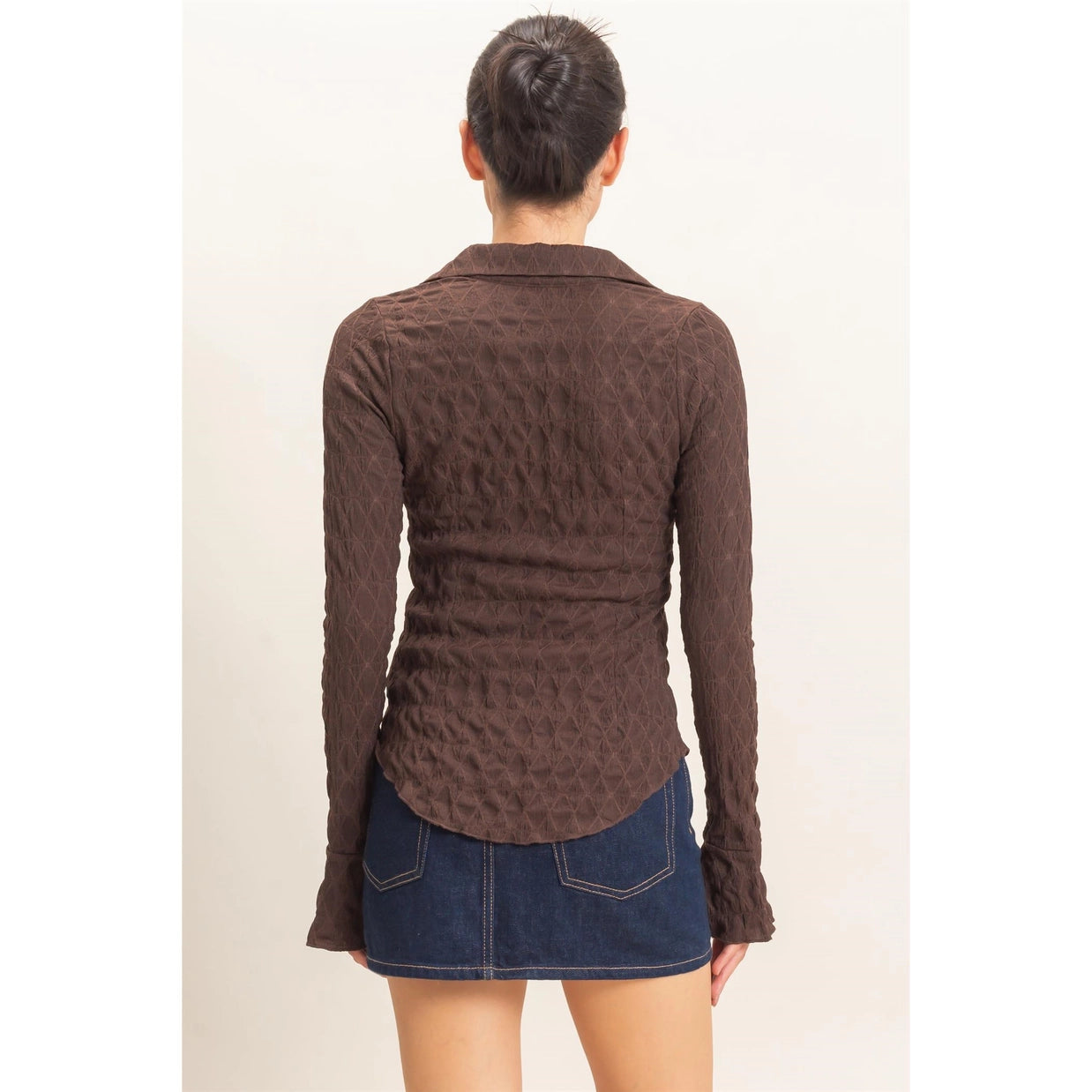 Selena Textured Button Up