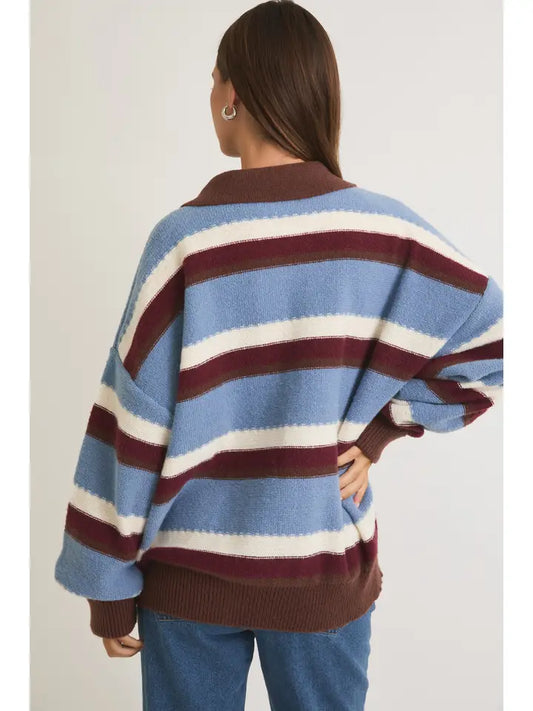Cleo Stripe Zip Up