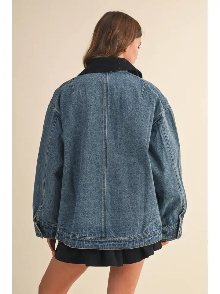 Collared Denim Barn Jacket