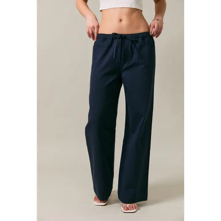 Allie Mid Rise Navy Pants