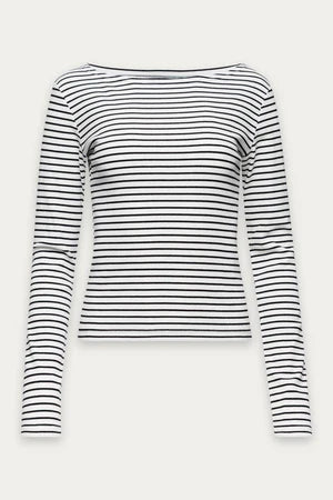 White Amira Stripe Long Sleeve