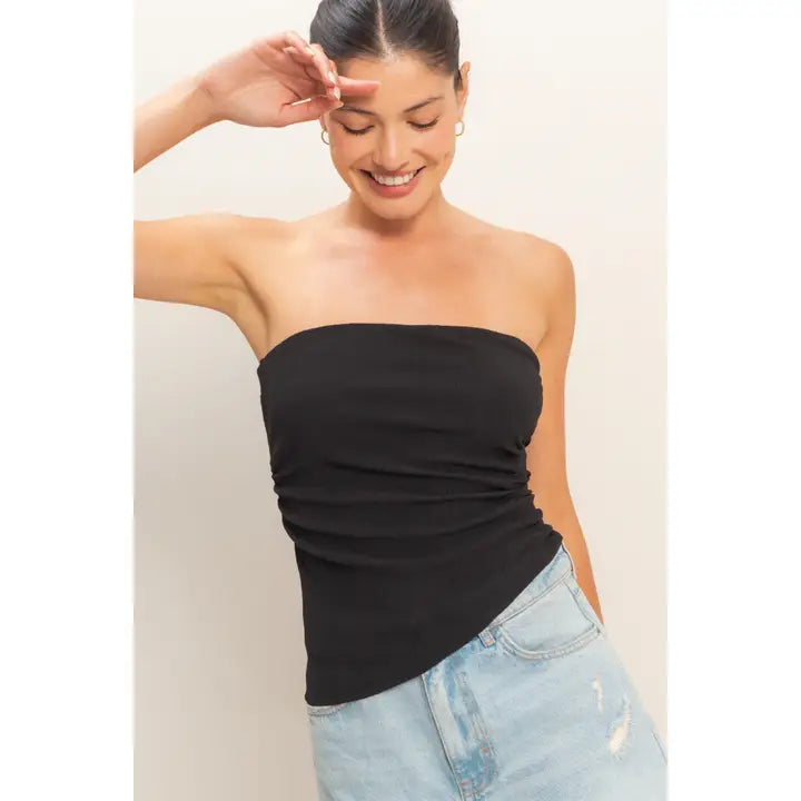 Asymmetrical Strapless Top