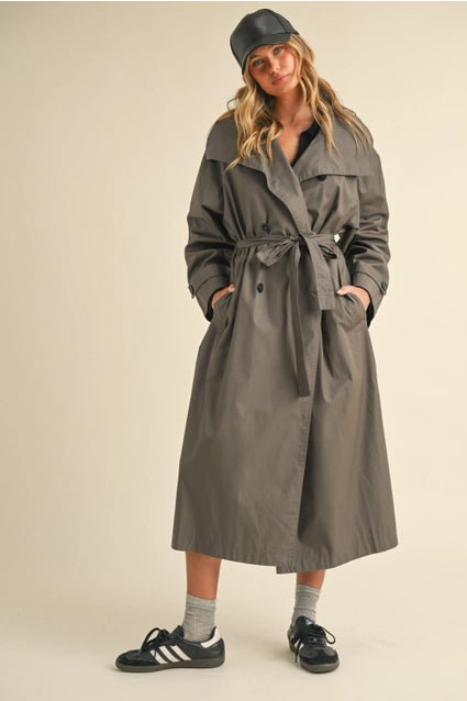 Grey Belted Trench