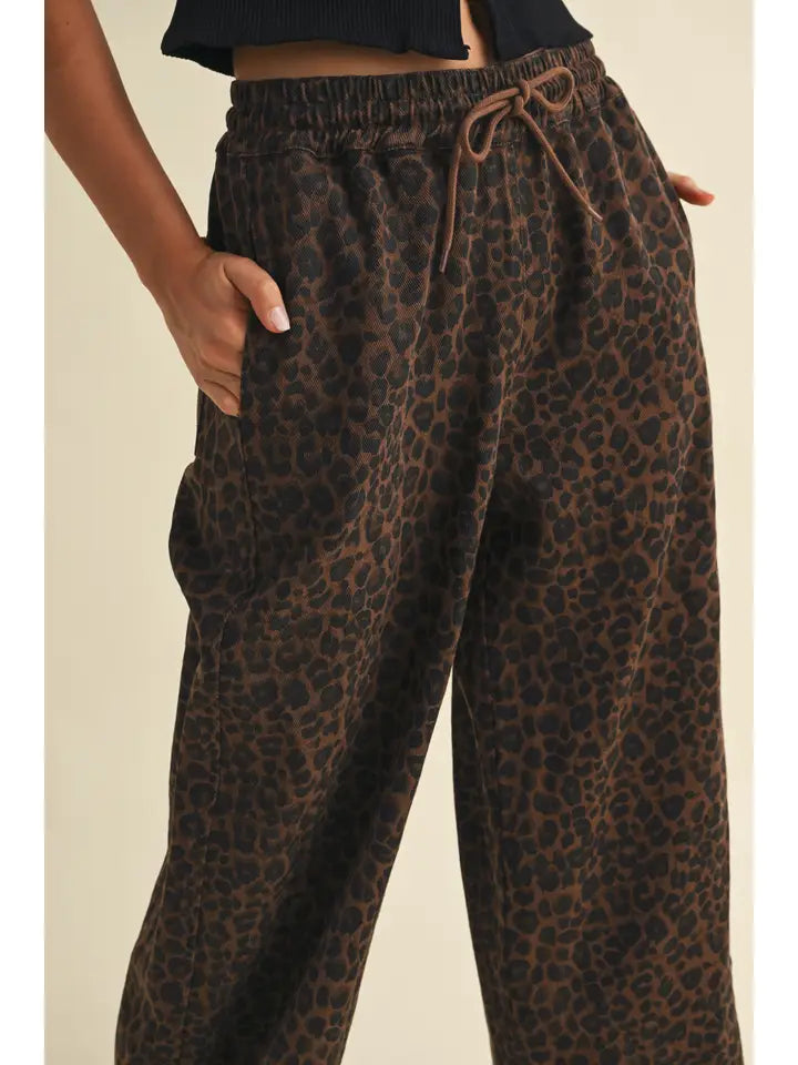 Molly Leopard Denim Jogger
