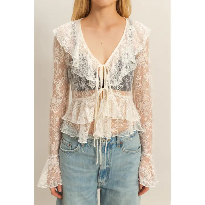 Anika Sequin Lace Blouse