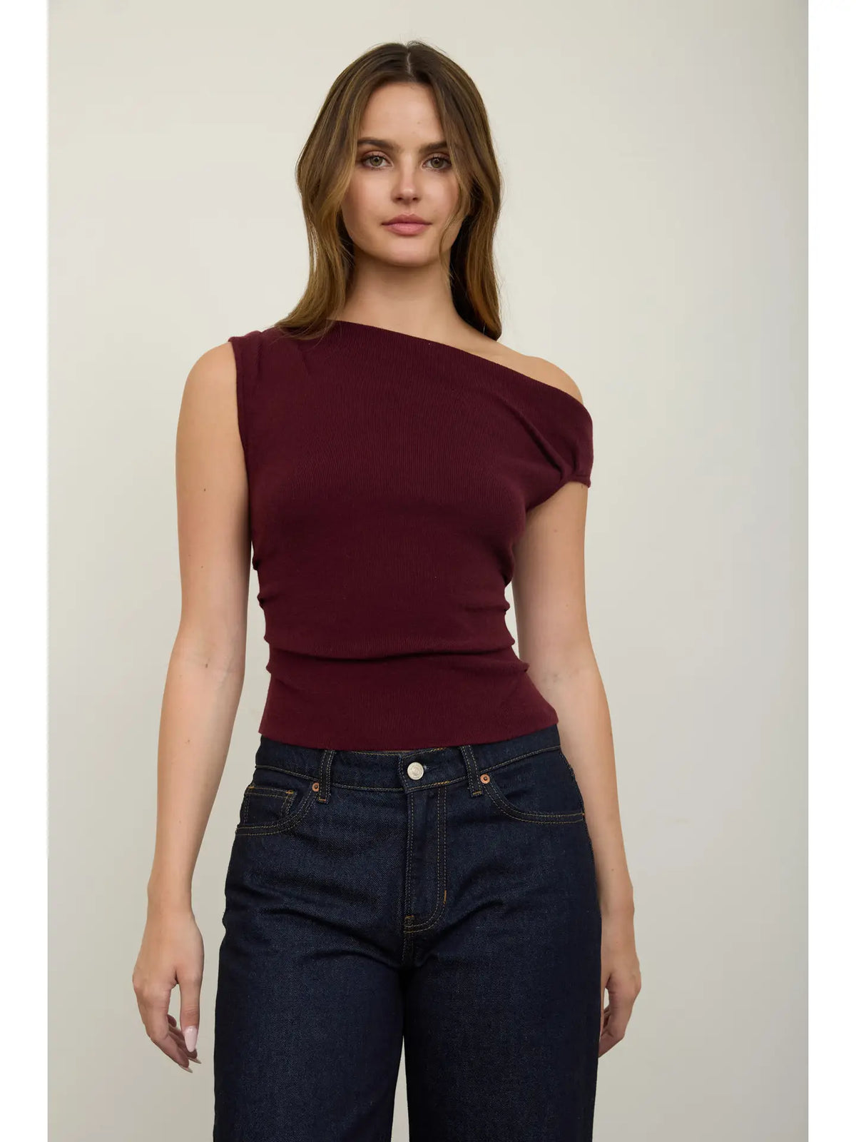Faye Asymmetrical Sweater Top