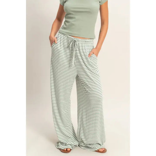 Lea Striped Drawstring Pants