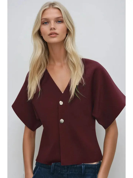 Shyla Short Sleeve Cardi Top