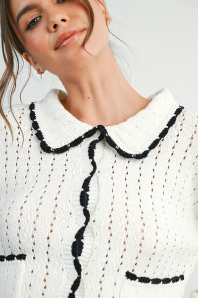 Nora Collared Button Up Cardigan