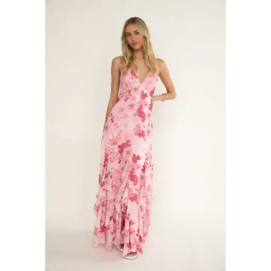 Alivia Floral Halter Maxi Dress