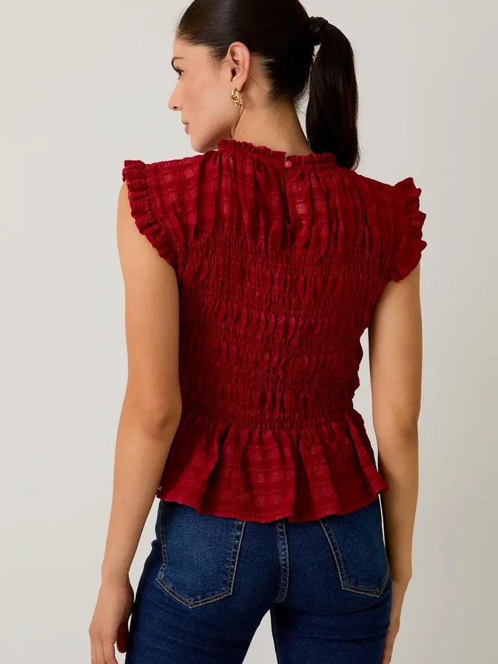 Spencer Smocked Ruffle Top