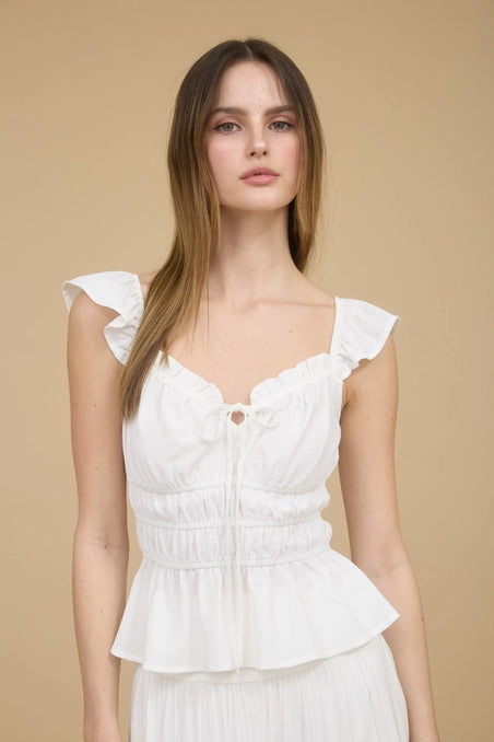 Betty Ruffle Trim Top