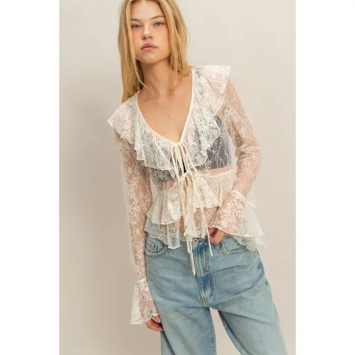 Anika Sequin Lace Blouse