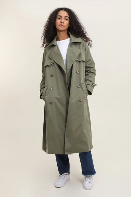 Olive Belted Trench