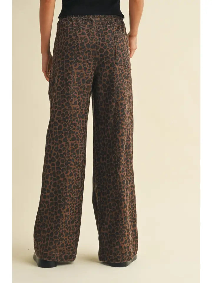 Molly Leopard Denim Jogger
