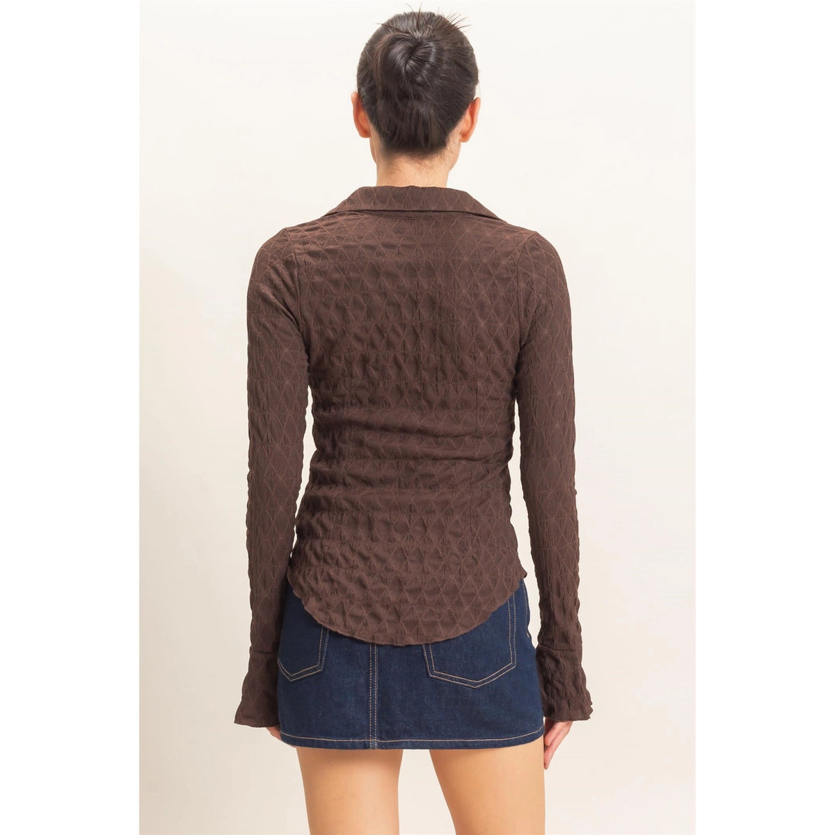 Selena Textured Button Up