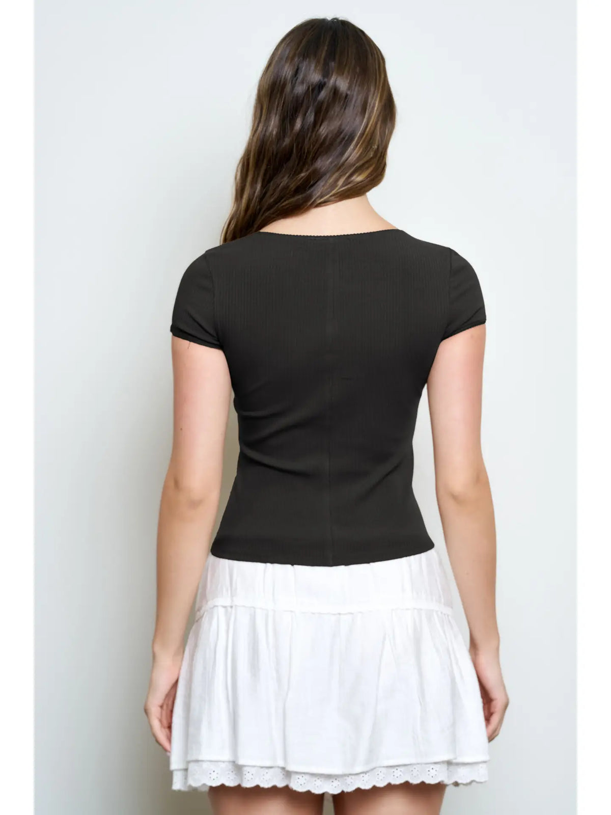 Rory Ribbed Button Up Top