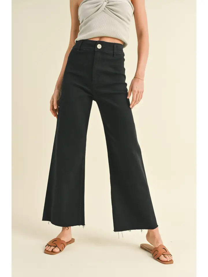 Black Wide Leg Denim Pant