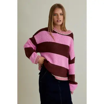 Dara Drop Shoulder Stripe Sweater