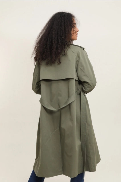 Olive Belted Trench