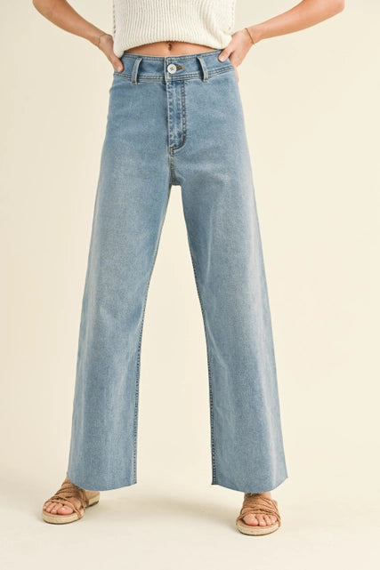Med Stretch Wide Leg Denim Pant