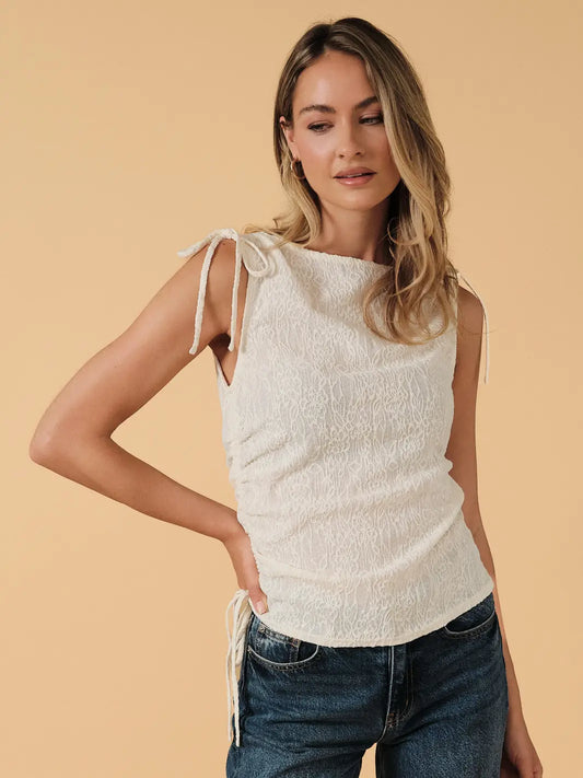 Layla Textured Boat Neck Tank