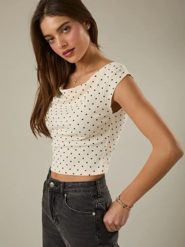 Slouchy Polka Dot Top