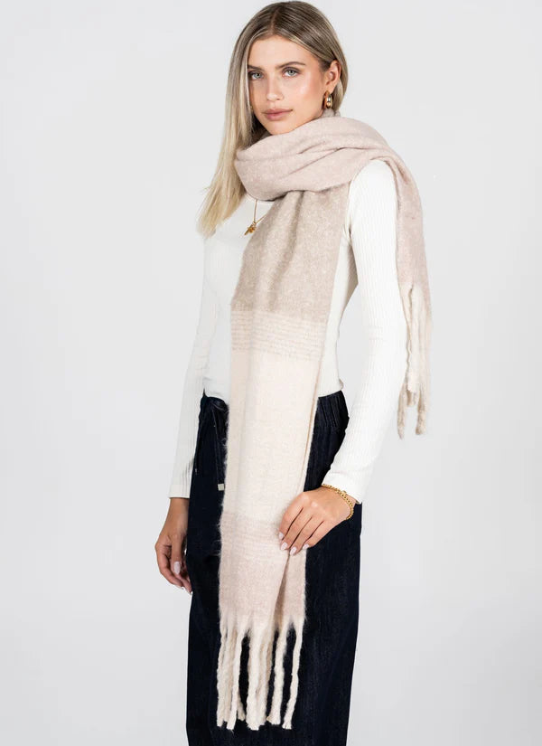 Latte Checkered Scarf