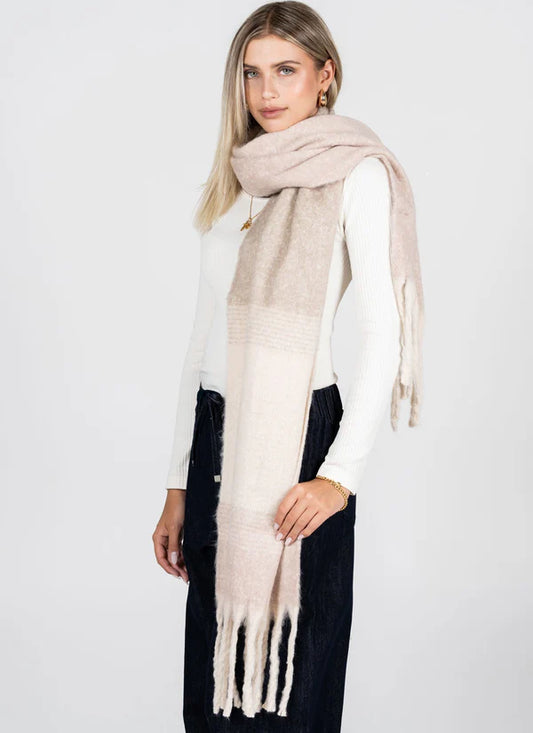 Latte Checkered Scarf