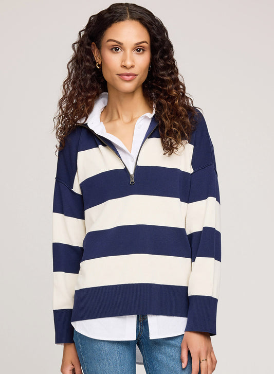 Idris Striped Quarter Zip