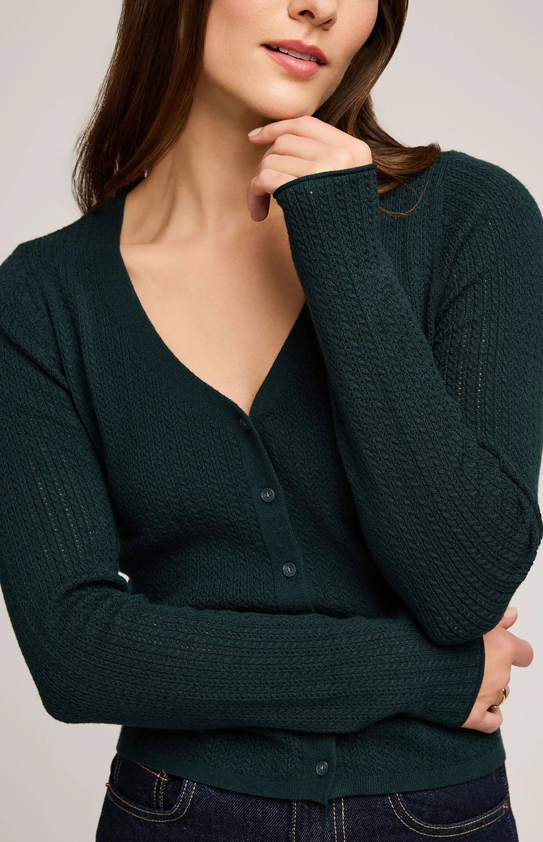 Mia V Neck Cardigan Top