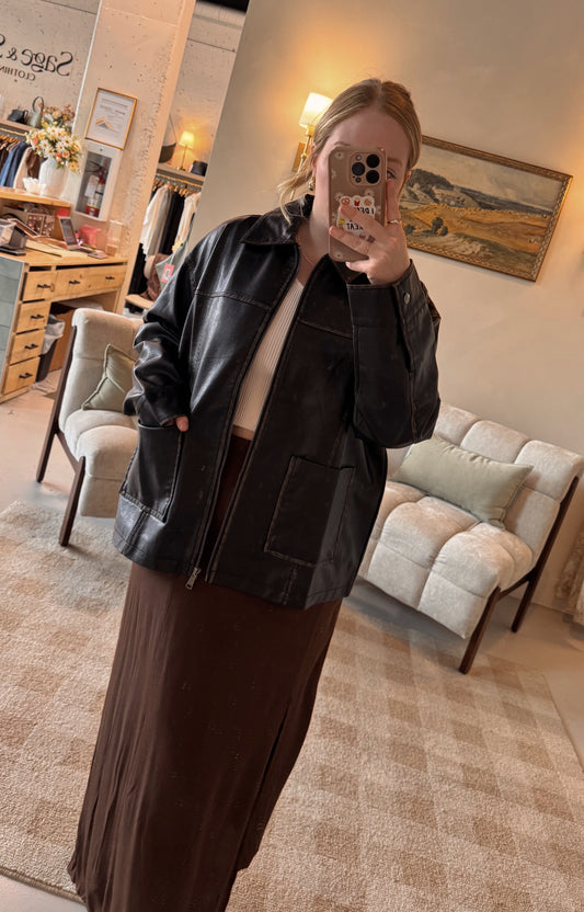 Callie Vintage Faux Leather Jacket