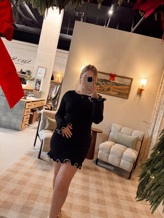 Onyx Ruffle Hem Mini