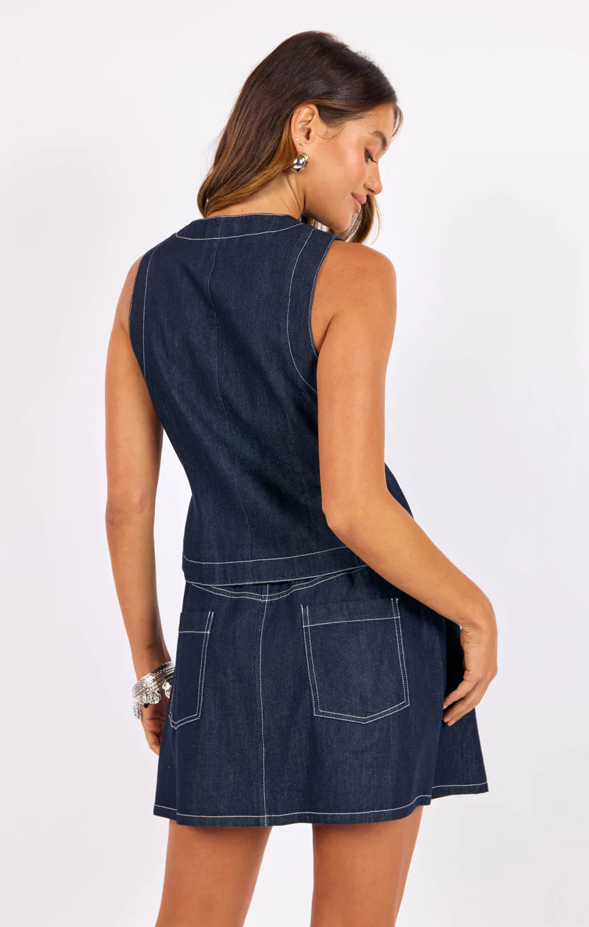 Bodega Denim Mini Skirt