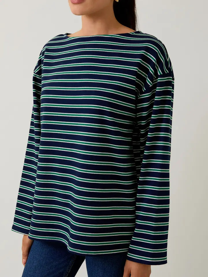Kelly Boat Neck Striped Shirt