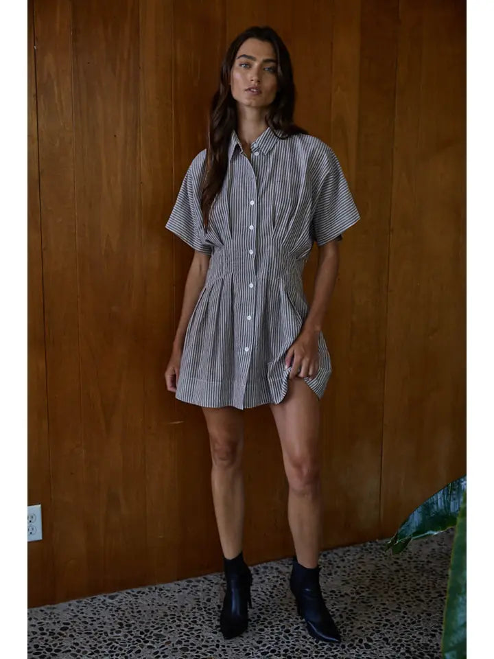 Woven Cotton Linen ShirtDress
