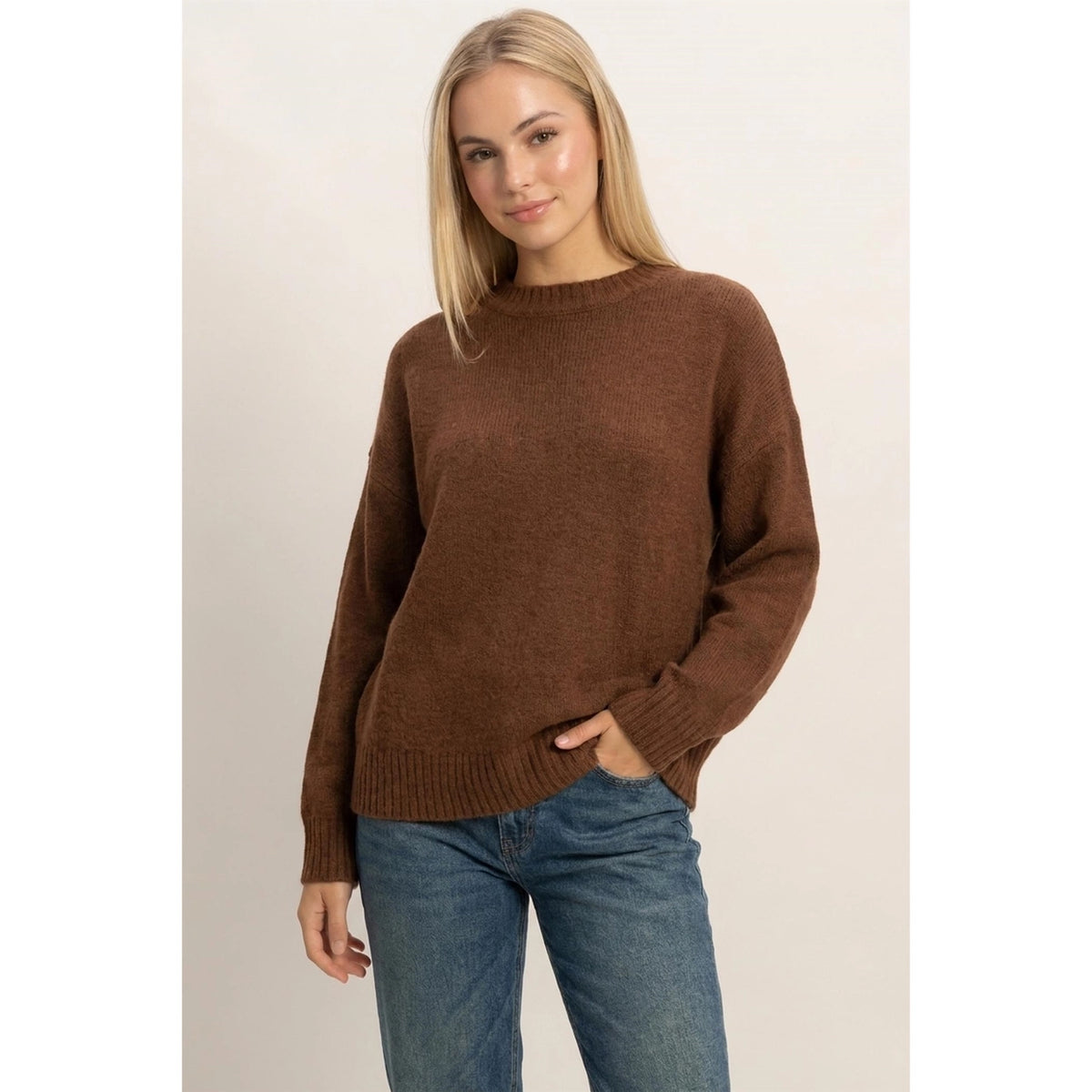 Rae Ribbed Crewneck Sweater