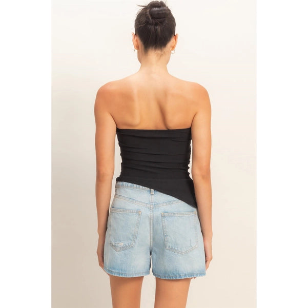 Asymmetrical Strapless Top