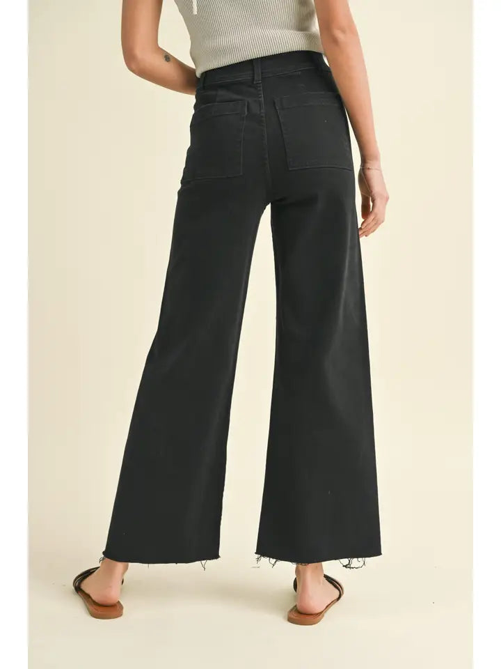Black Wide Leg Denim Pant