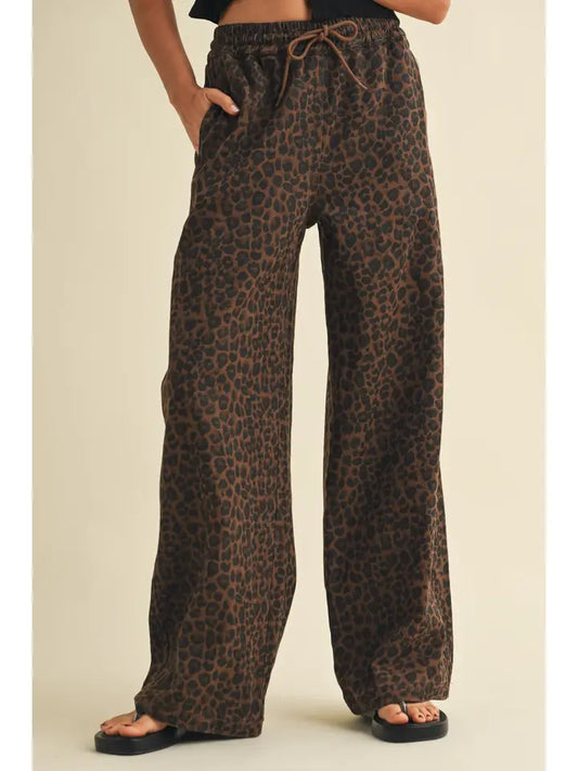 Molly Leopard Denim Jogger