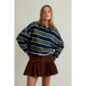 Carrie Crop Rugby Polo