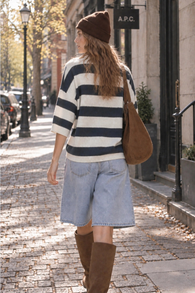 Ashley Stripe Polo Knit