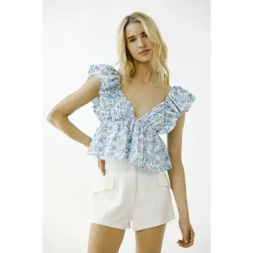 Kaelie Babydoll Cropped Top