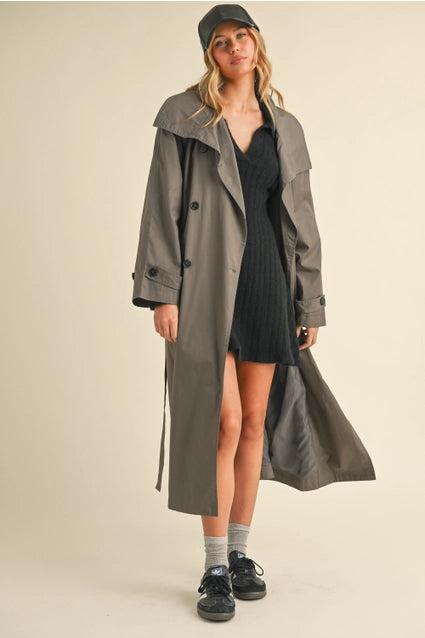 Grey Belted Trench