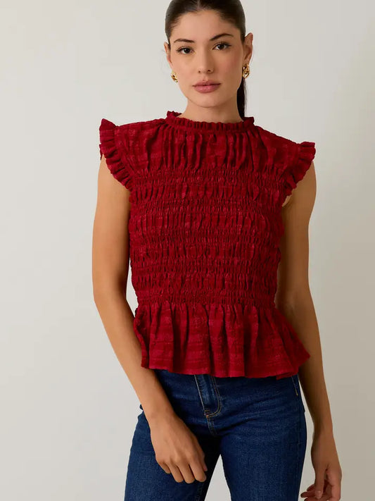 Spencer Smocked Ruffle Top